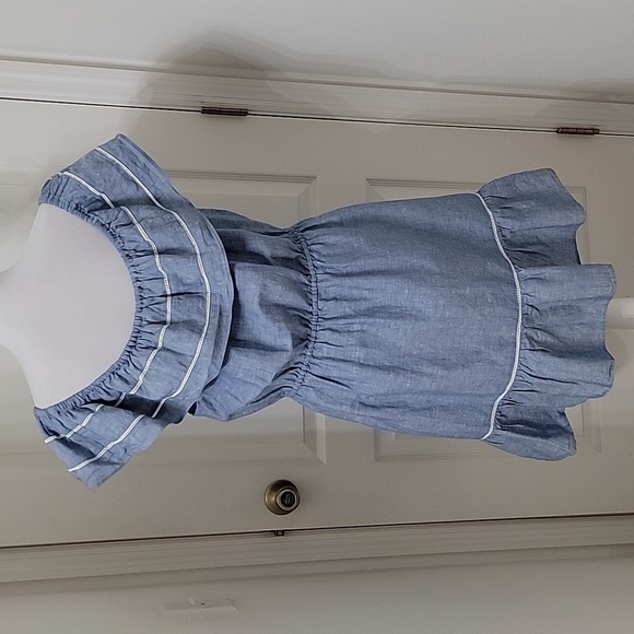 J Crew Size XL Linen Blend On or Off Shoulder Dress, Excellent Used Condition - Picture 5 of 14